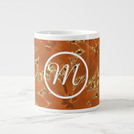 Aangepaste monogrammus Gold Sparkle Extra Grote Beker