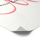 Aangepaste monogramnaam afdrukken | Chique 8 "x10" Poster (Hoek)