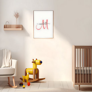 Aangepaste monogramnaam afdrukken | Chique 8 "x10" Poster