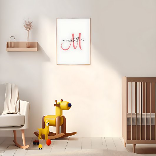 Aangepaste monogramnaam afdrukken | Chique 8 "x10" Poster