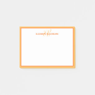 Aangepaste Monogramnaam Beginletters Eenvoudig Sch Post-it® Notes