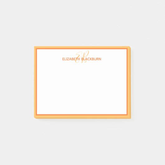 Aangepaste Monogramnaam Beginletters Eenvoudig Sch Post-it® Notes (Voorkant)
