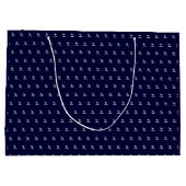 Aangepaste monogramnaam Navy Blue Sandpiper Bird Groot Cadeauzakje (Achterkant)