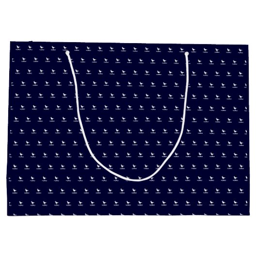 Aangepaste monogramnaam Navy Blue Sandpiper Bird Groot Cadeauzakje (Achterkant)