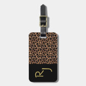 Aangepaste monongrammen van het Leopard Pattern Bagagelabel (Voorkant verticaal)