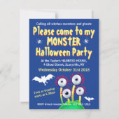 Aangepaste Monster Halloween Party uitnodiging - G (Achterkant)