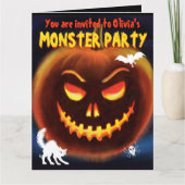 Aangepaste Monster Halloween Party uitnodiging - P (Voorkant)