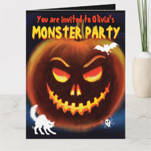 Aangepaste Monster Halloween Party uitnodiging - P