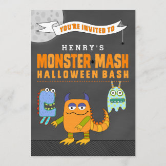 Aangepaste monster Mash Halloween Bash-uitnodiging Kaart