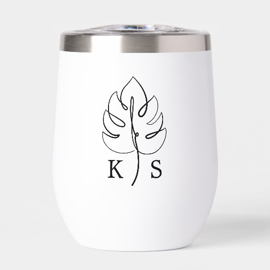 Aangepaste Monstera Monogram Bruiloft Logo (Voorkant)