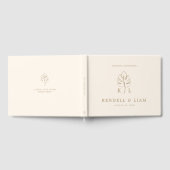 Aangepaste Monstera Monogram Bruiloft Logo Gastenboek (Volledig)