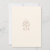 Aangepaste Monstera Monogram Bruiloft Logo Kaart (Achterkant)