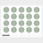 Aangepaste Monstera Monogram Bruiloft Logo Ronde Sticker (Vel)