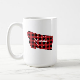 Aangepaste Montana Home State Buffel Plaid Kerstmi Koffiemok
