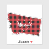 Aangepaste Montana Home State Buffel Plaid Kerstmi Sticker (Vel)