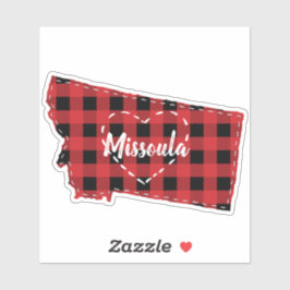 Aangepaste Montana Home State Buffel Plaid Kerstmi Sticker