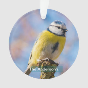 Aangepaste Mooie Blauwe Gele Vogel Foto Gepersonal Ornament