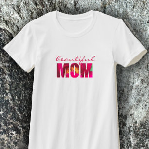 Aangepaste "Mooie Moeder" Floral Roze Moeder cadea T-shirt
