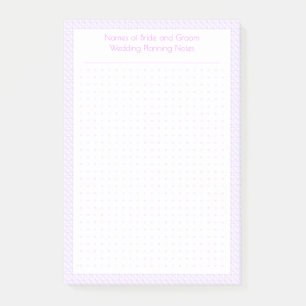 Aangepaste Mooie Paarse Stippenraster Huwelijkspla Post-it® Notes