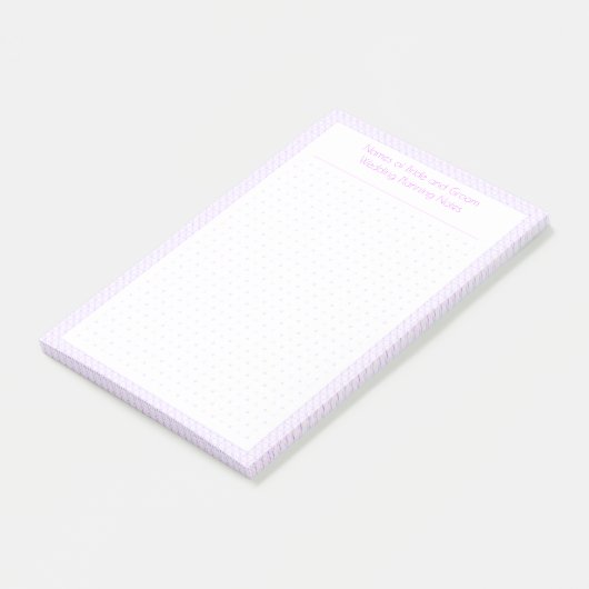 Aangepaste mooie paarse stippenraster trouwplanner post-it® notes (Schuin)