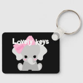 Aangepaste Mooie Sleutels Tekst Baby Leuke olifant Sleutelhanger (Voorkant)