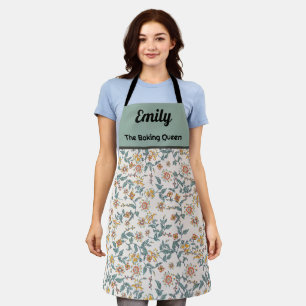 Aangepaste mooie waterverf bloemenpatroon schort