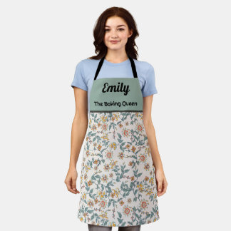 Aangepaste mooie waterverf bloemenpatroon schort
