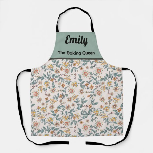 Aangepaste mooie waterverf bloemenpatroon schort (Voorkant)