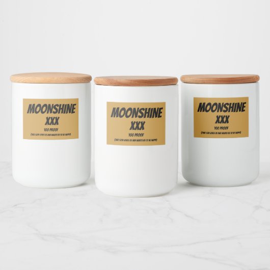 Aangepaste Moonshine offerte Voedselcontainer Etiket (Flessen)
