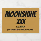 Aangepaste Moonshine offerte Voedselcontainer Etiket (Enkel label)