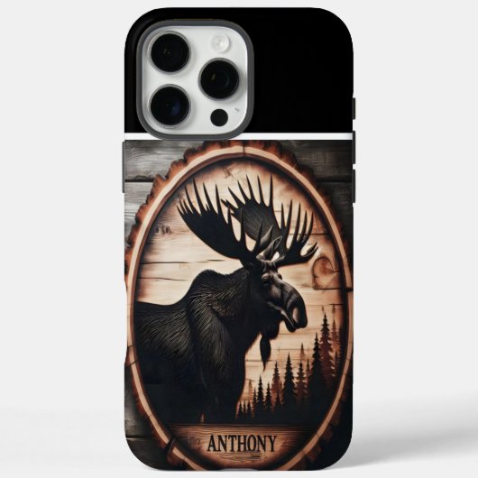 Aangepaste Moose Wood teken Case-Mate iPhone Case (Achterkant)