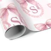 Aangepaste Mop met Roze Strik Coquette Cadeaupapier (Rol Hoek)