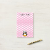 Aangepaste Mop Uitgekartelde Pinguïn Post-it® Notes (Op bureau)