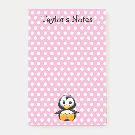 Aangepaste Mop Uitgekartelde Pinguïn Post-it® Notes (Voorkant)