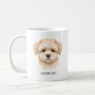 Aangepaste Moppige Hond Foto Met Tekst Koffiemok