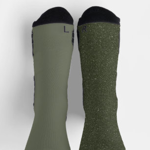 Aangepaste Moss Green Crew Sokken - Mannen's Desig