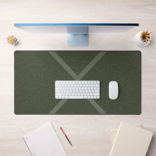 Aangepaste Moss Green Desk Mat met X Accent