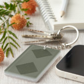 Aangepaste Moss Green Dual Diamond Pattern Sleutel Sleutelhanger (Voorkant Rechts)