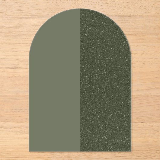 Aangepaste Moss Green Split Arch Acryl Uitnodiging Acryl Uitnodigingen (Voorkant)