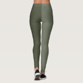 Aangepaste Moss Green Split Leggings (Matte + Grai (Achterkant)