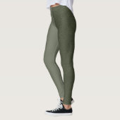 Aangepaste Moss Green Split Leggings (Matte + Grai (Links)