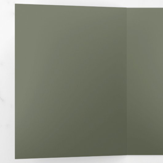 Aangepaste Moss Green Trifold Letter Vouw Kaart (Binnenzijde eerst)