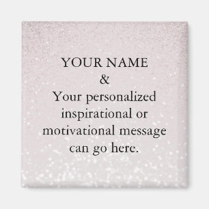 Aangepaste Motivatie Bericht Roze Glitter Magnet Magneet