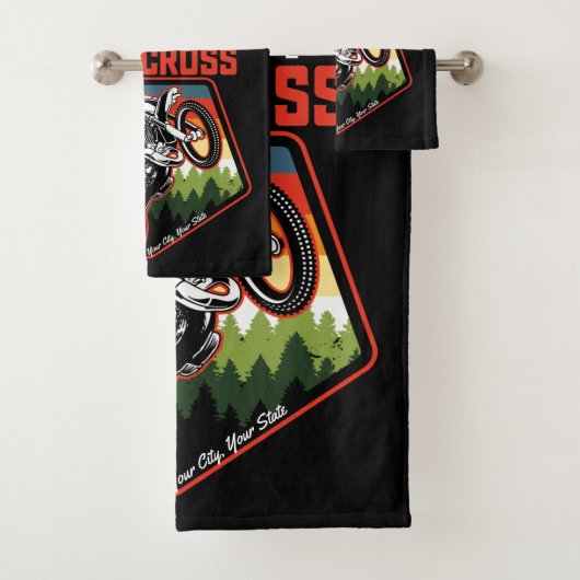 Aangepaste Motocross-racebesturing met vuil spoor Bad Handdoek (Insitu)