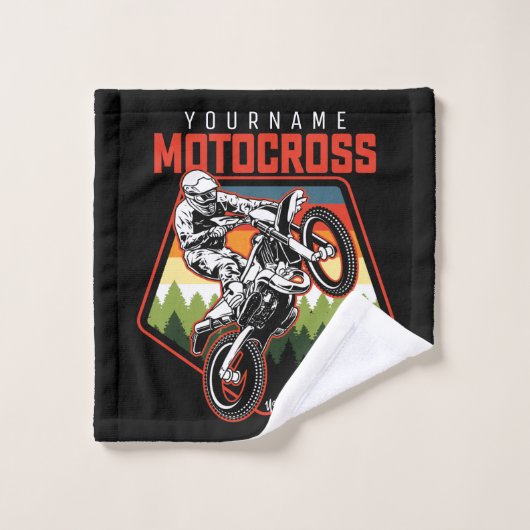 Aangepaste Motocross-racebesturing met vuil spoor Bad Handdoek (Wasdoekje)