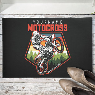 Aangepaste Motocross-racebesturing met vuil spoor Deurmat