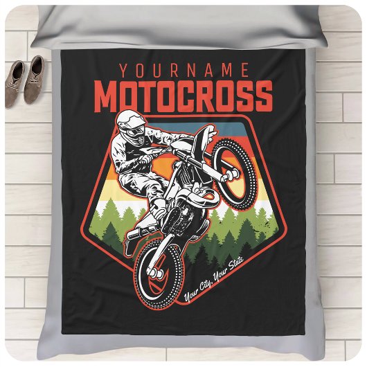 Aangepaste Motocross-racebesturing met vuil spoor Fleece Deken