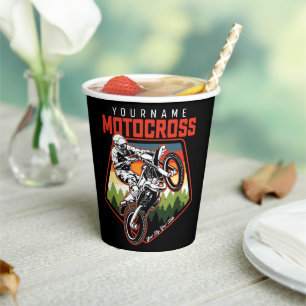 Aangepaste Motocross-racebesturing met vuil spoor Papieren Bekers