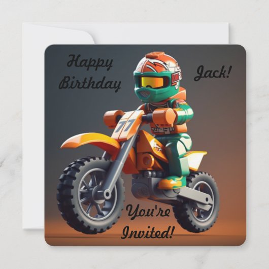 Aangepaste Motocross Uitnodiging (Voorkant)