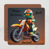 Aangepaste Motocross-uitnodiging Kaart (Voorkant / Achterkant)